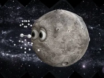 Moon palnet charecter with morpher 3d model Low-poly 3D model