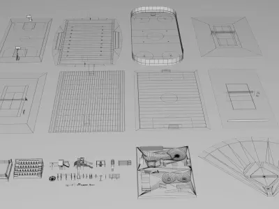 Sports Stadium Pack Collection - Game Ready 3D model