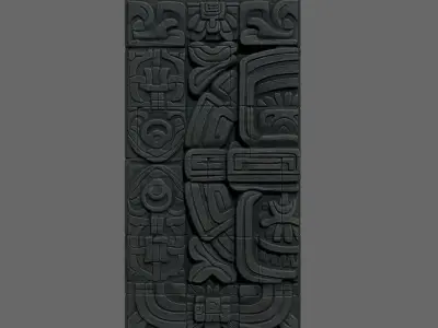 High poly Black Mayan Temple Wall 230731 3D model