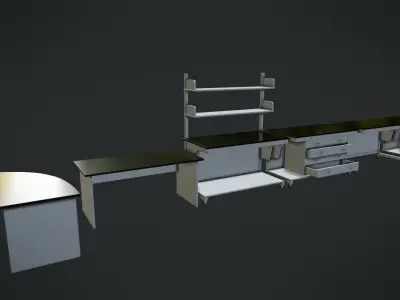 Laboratory Furniture Low-poly 3D model