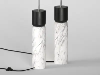 Stacked Marble Floor Lamp 3D model
