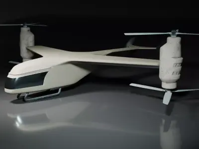 Futuristic VTOL Drone Sci-Fi Aircraft 3D Model  3D model