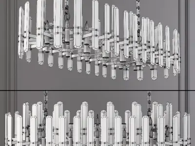 Restoration Hardware BONNINGTON LARGE LINEAR CHANDELIER Nickel 3D model