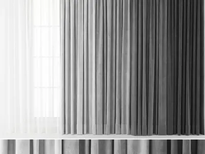 Curtain set 01 3D model