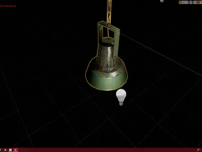 Celling Old Dirty Light Low-poly 3D model