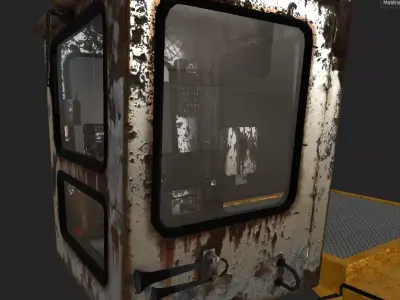 Old Rust Oil Platform Low-poly 3D model