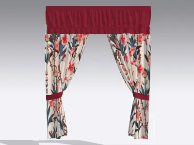 Curtain Low-poly 3D model