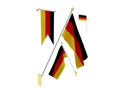 Flags of Germany 3D model