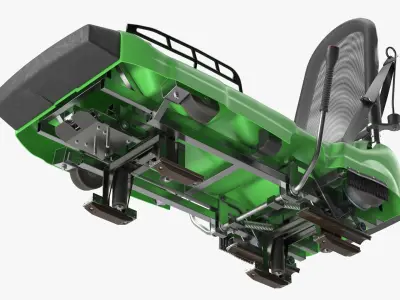  Rail-Guided Coaster Sled With Levers Green 