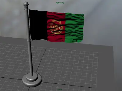 Afghanistan Flag 3D model