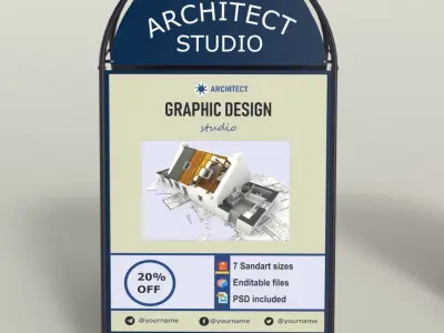 Chalkboard street sign Low-poly 3D model