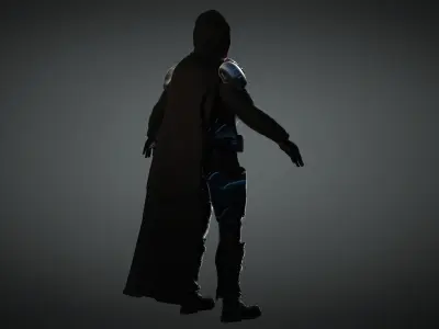 Cyberpunk Soldier 2K Low-poly 3D model