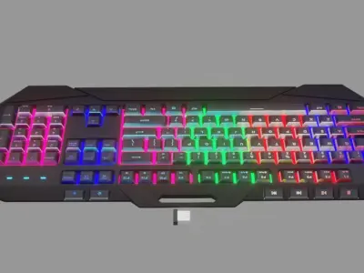 Gaming Keyboard Low-poly 3D model