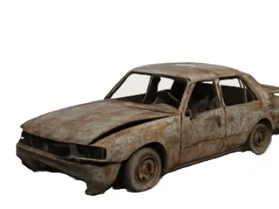 Post-Apocalyptic Street Kit Game Ready 3D Assets Low-poly 3D model