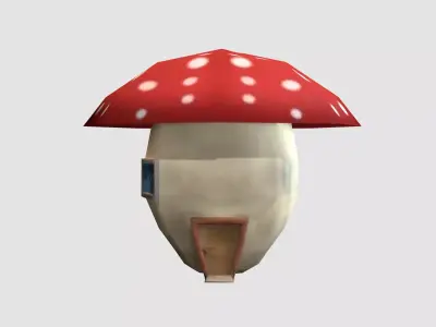 little mushroom house  Low-poly 3D model
