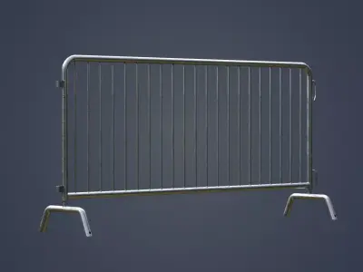 Steel Barrier PBR Game-Ready Low-poly 3D model