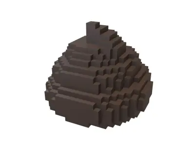 Pixel Pile of Poo v1 003 Low-poly 3D model