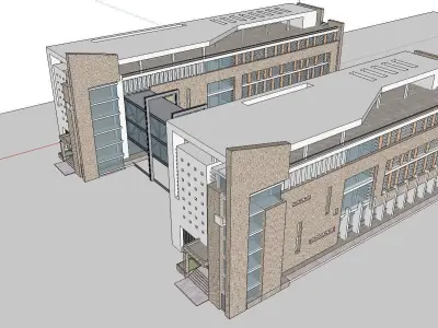 Office-Teaching Building-Canteen 42 3D model