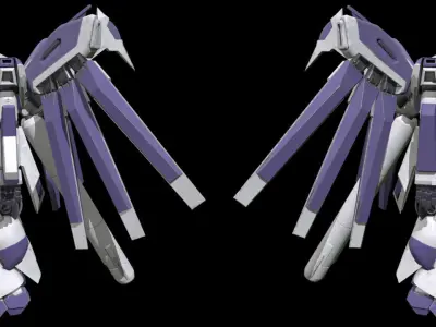 Hi Nu Kai Gundam Low-poly 3D model