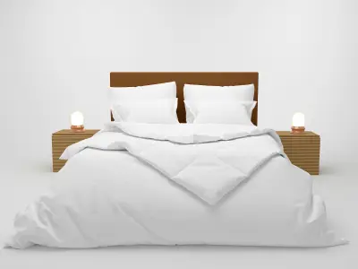 bed collection with stripes 3D model