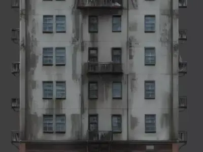 Urban Residential Building 3D Model Low-poly 3D model