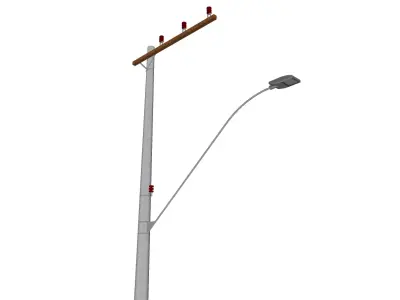 Concrete Lamp Post - Light Pole - Light Post - Street Light 37 3D model