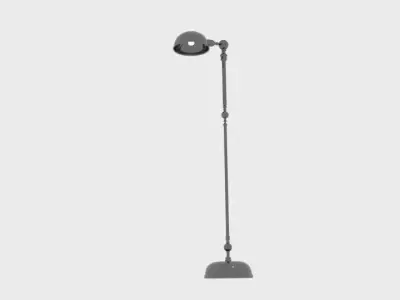 Nickel Angled Floor Lamp 3D model