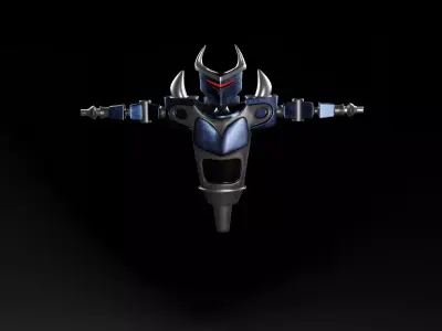 Blaster Bot Low-poly 3D model