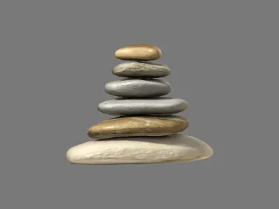 Stacked Stones Low-poly 3D model