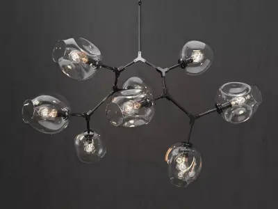 Branching bubble 8 lamps 2 3D model