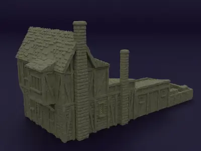 Medieval Bowyer Tabletop Terrain 28 MM 3D print model