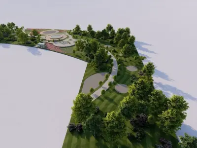 park-public park-Private Park Landscape 3D model