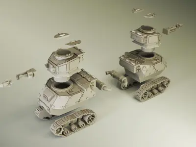 WW2 American M5 Stuart Grot Tank  3D print model
