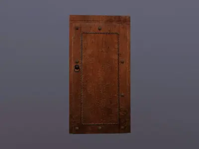 Medieval style door Low-poly 3D model