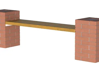 City Bench 03 Low-poly 3D model