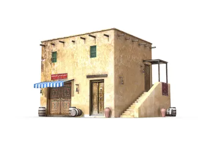 Old Arabic Islamic House Collection Low-poly 3D model