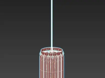 vitaluce-v5155-1-3-1pl pendant light with metal frame and gla... 3D model