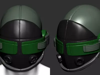 helmet scifi high poly sculpt  ver 2 3d printable  3D model purchase