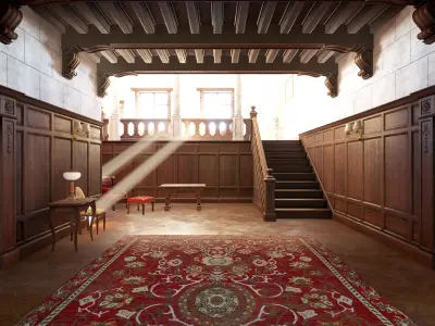 Modular Victorian Interior Mansion - Unity and Unreal Asset Pack Low-poly 3D model