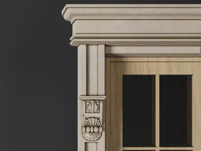 Entrance External Classic Door 3D model 3D model