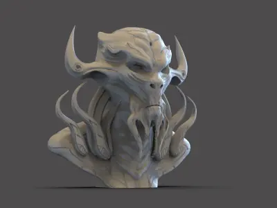 Scifi Demon Bust 3D print model