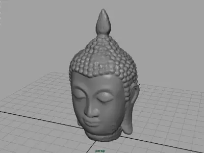 Ancient Buddha Head Low-poly 3D model