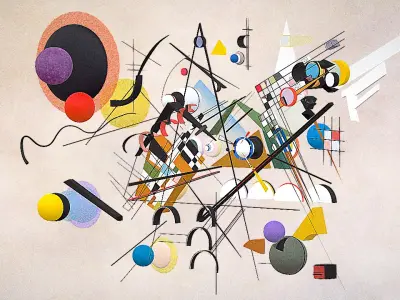 Composition VIII by Wassily Kandinsky Low-poly 3D model