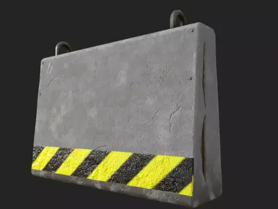 Traffic Concrete Barricade Low-poly 3D model