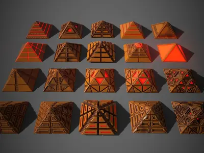Sci-Fi Pyramid Plastic Low-poly 3D model