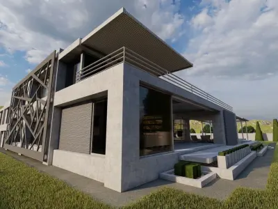 Casa Scene-villa-modern house 3D model 63