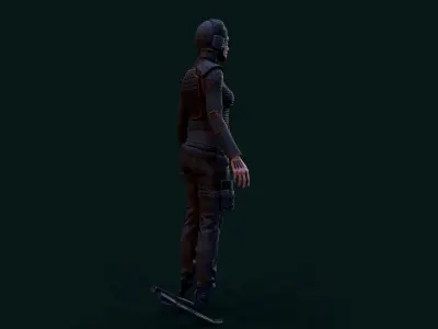 Cyberpunk Girl Low-poly 3D model