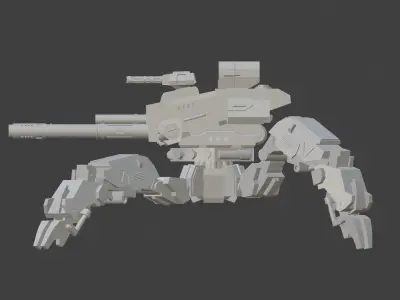 Spider gun walker 3D print model