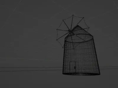 Greek Windmill  Low-poly 3D model
