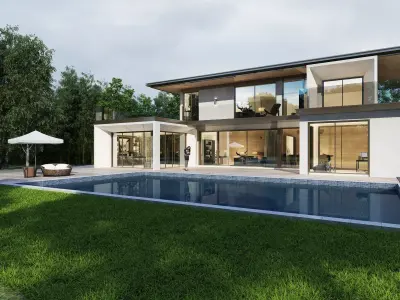 villa Low-poly 3D model